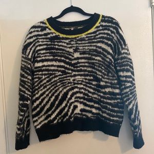 Zebra Pattern Sweater, Small yellow border